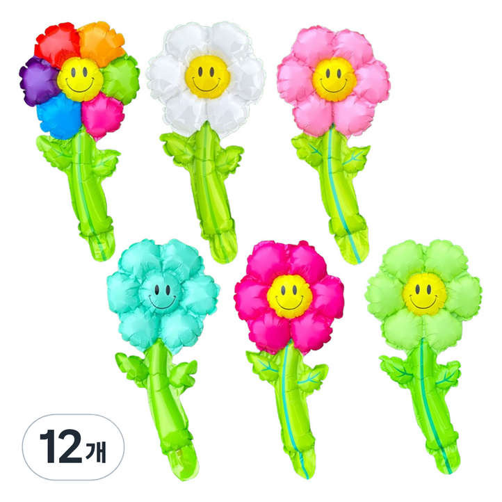 파티공구 데이지 꽃대 풍선 6종 세트