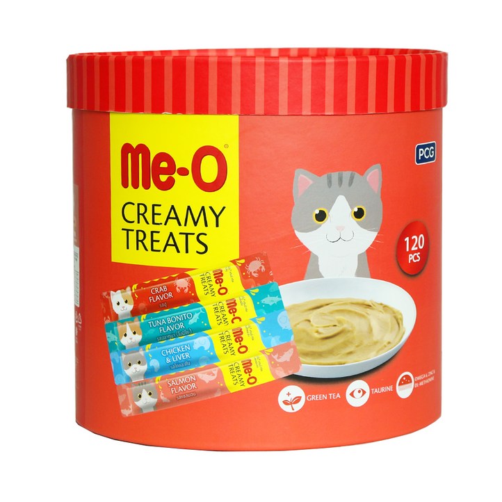 MeO 크리미 버라이어티 고양이 간식 15g x 120p, 치킨  리버 혼합맛, 1800g, 1개