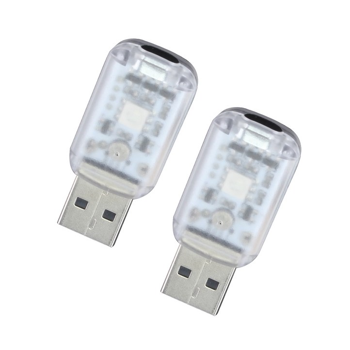 삼에스 브릴리언트 라이팅 RGB 컬러 USB 무드등, 단일색상, 2개