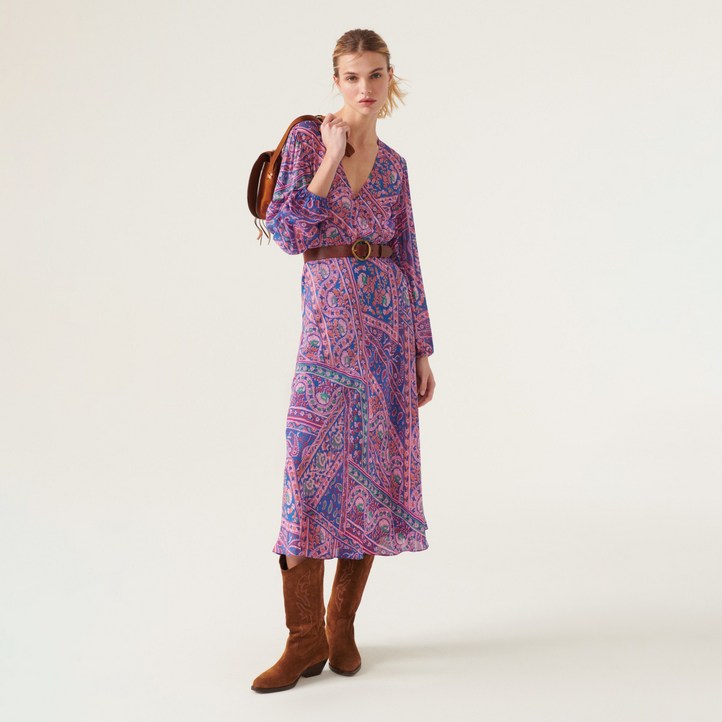 바앤쉬 여성용 패턴 긴팔원피스 B200S