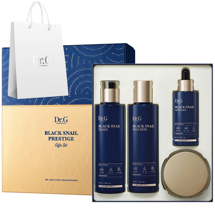 닥터지 블랙 스네일 프레스티지 토너 에멀전 앰플 크림 50ml 쇼핑백 4종 세트