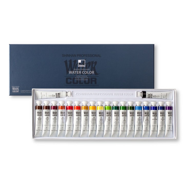 신한화구 전문가 수채화물감 세트, 12ml, 20색 신한화구 전문가 수채화물감 세트, 12ml, 20색