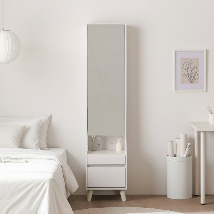퍼니하우스 애프터 전신거울 틈새 도어형 수납 서랍 화장대 방문설치