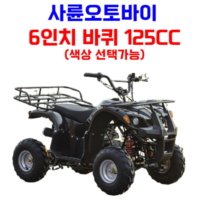 엑티쿼 사륜 오토바이 사발이 4륜 바이크 네발 산악 ATV 운반차 오프로드, 레드, 01 6인치 125CC