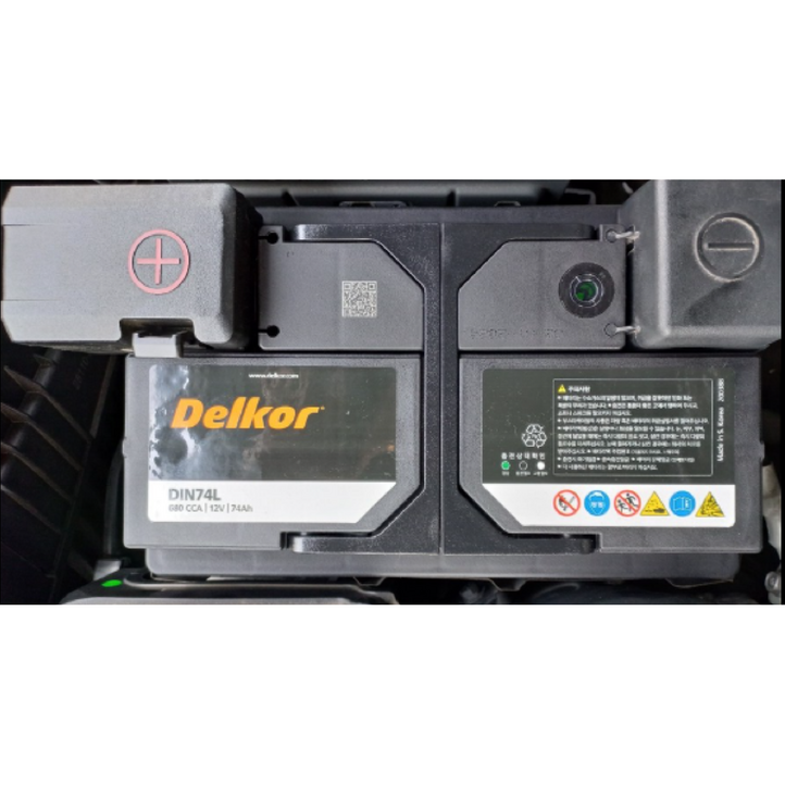 델코 DIN 74L 자동차 배터리 차량용 밧데리 i30,아반떼MD,알페온,말리부, 트랙스, NEW SM3, SM5, QM3