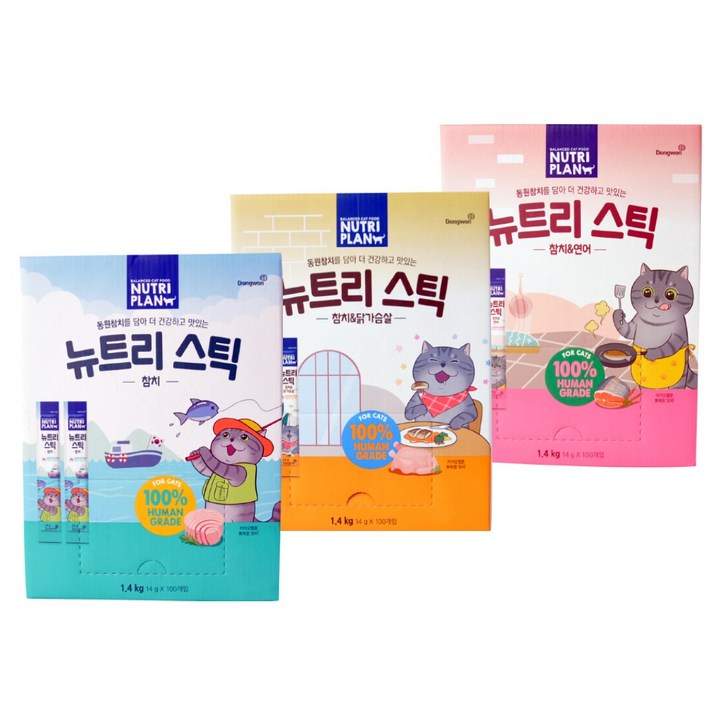 동원 뉴트리플랜 뉴트리스틱 300p 3종, 3개, 1.4kg, 혼합