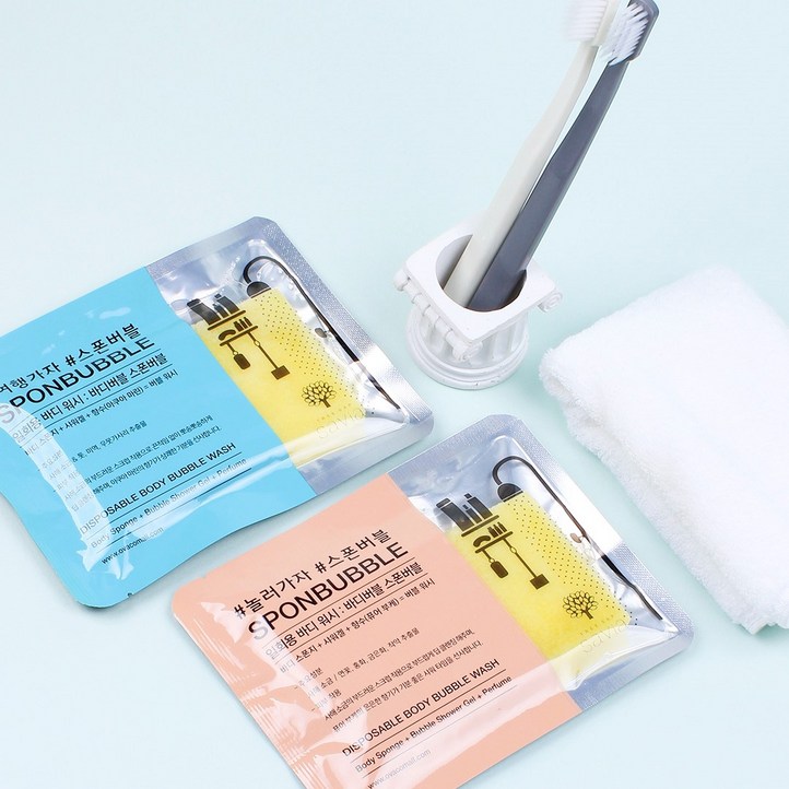 사비아 바디버블 스폰버블 일회용 샤워 스폰지 바디워시, 10매, 15ml