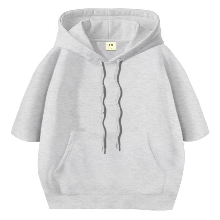 이라인 국산 반팔 후드티 오버핏 빅사이즈2XL 남녀공용 루즈핏 특양면 무지