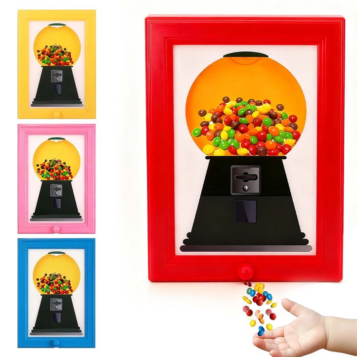 루베이 다기능 액자형 캔디 디스펜서 원터치 배출 설계 정량 발송 간식 거실책장사무실, 1개