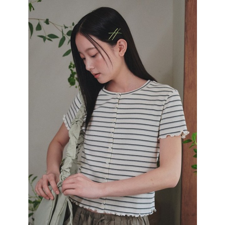 폴햄 POLHAM 여성 립 반팔 가디건 PHF2TC2420