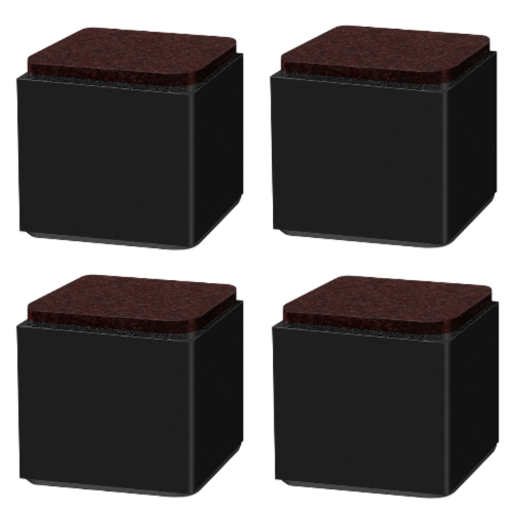 곽씨네 슈퍼 가구 다리 높이조절발 60x52mm 사각, 블랙, 4개