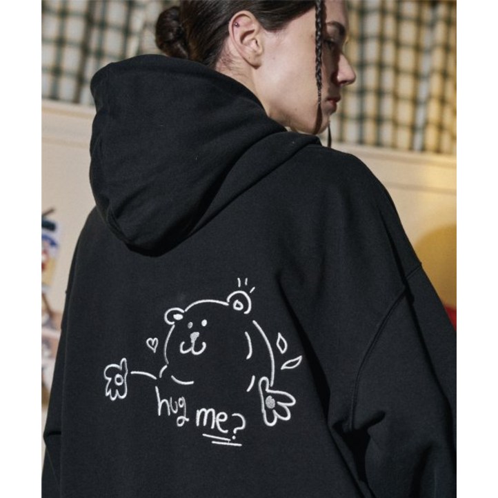 꼼파뇨 CPGN STUDIO Hug Me 자수 후드티 블랙