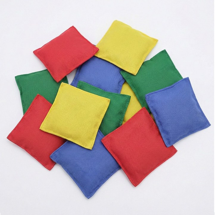 빈백 4색 12개입 컬러 칼라 콩주머니 사방치기 표적 콘홀게임, 1세트