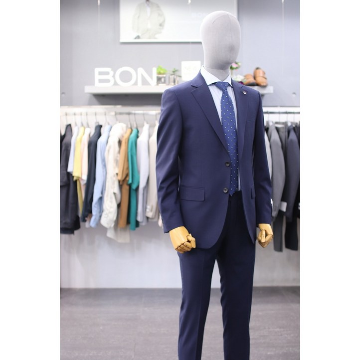 BON 정장 BN4MJ081NY 네이비 이태리 수입원단 순모 스판 수트