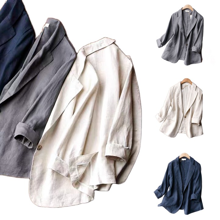 에쥬아 면마 얇은 정장자켓 여름 린넨 아우터 오피스룩 하객룩 블레이저