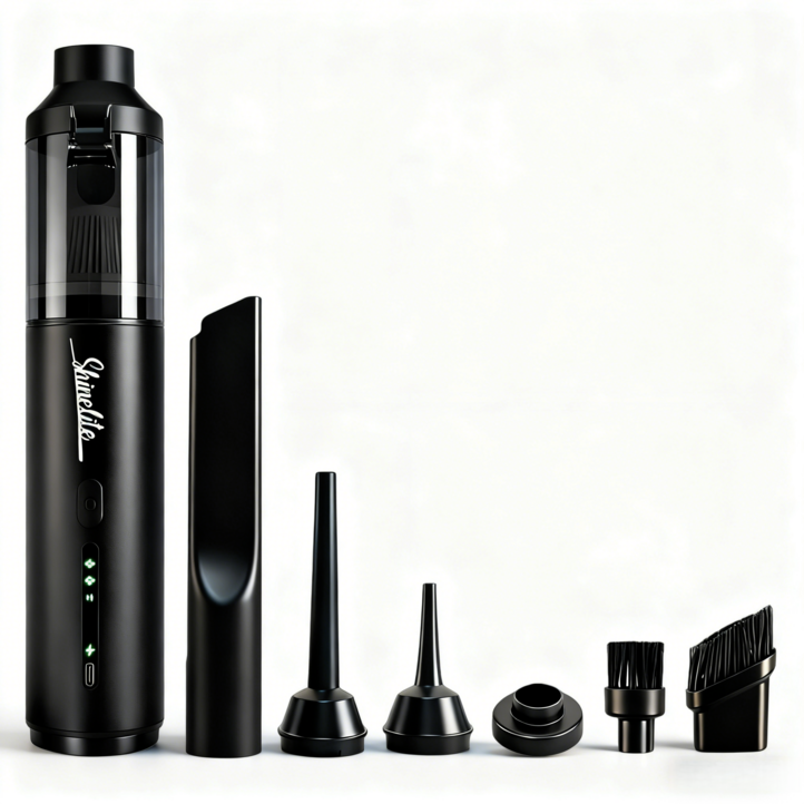 반짝이는별 KC 인증 16000Pa 강력 무선 미니 소형 3in1 에어건 청소기, 블랙, YHLYIVAC01