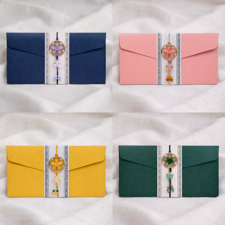 WM 전통 용돈봉투 4종 세트, 명절 세뱃돈 감사 봉투 선물용