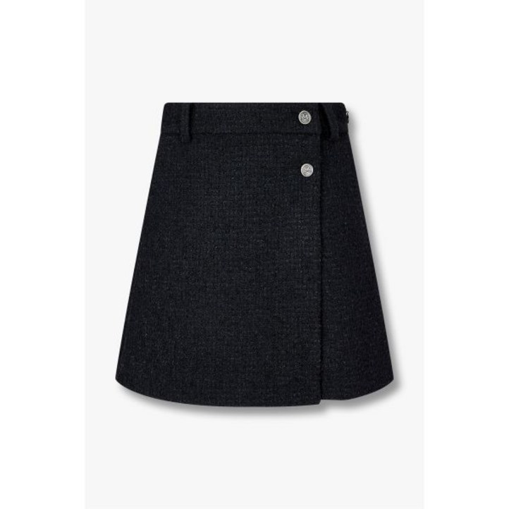 지컷 GCUT 트위드 패널 랩 스커트 팬츠블랙 7255130301