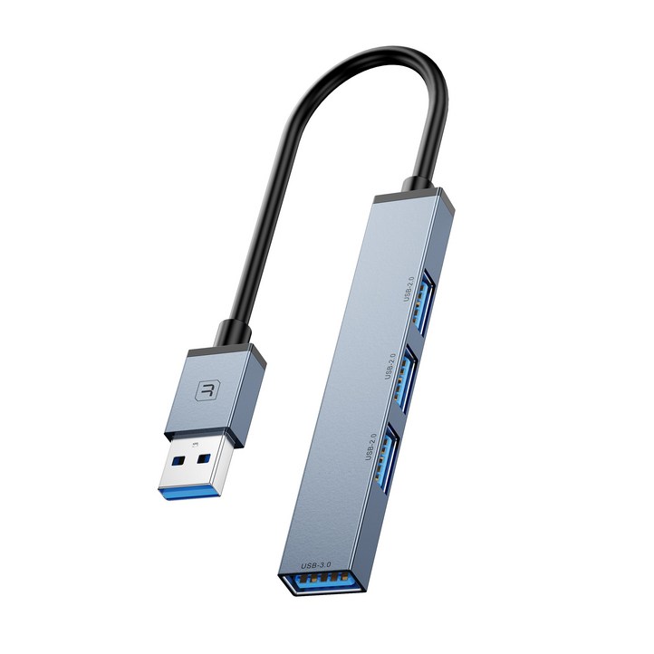 Toocki 4포트 USB3.0 맥북 멀티포트 허브 TQHUB05, 푸른 색, 1개