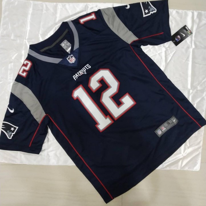 NFL 뉴잉글랜드 패트리어츠 12번 톰 브래디 럭비 미식축구 저지 유니폼 - 투데이밈