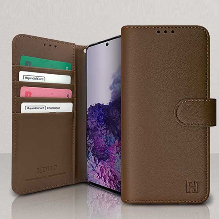 헌트 다이어리 사피아노 가죽 케이스  마그네틱 잠금 카드 수납 지갑 국산 효도 폰