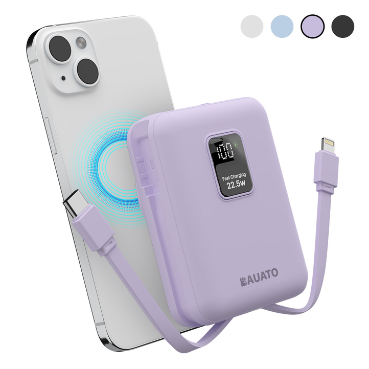 바우아토 15W 고속 무선충전 미니 일체형 대용량 맥세이프 보조배터리 10000mah