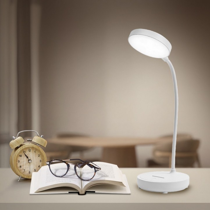 LED 독서등 학습용 스탠드 공부 책상 밝기조절 화장대 무선 휴대용 조명 ID등, 화이트 LED 독서등 학습용 스탠드 공부 책상 밝기조절 화장대 무선 휴대용 조명 ID등, 화이트