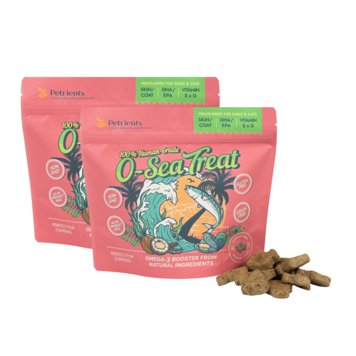 펫트리언츠 오씨 트릿 강아지 고양이 동결건조 천연 오메가3, 2개, 70g