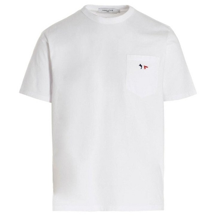 MAISON KITSUNE [명품]메종키츠네 23FW 트리컬러 폭스 패치 티셔츠 화이트 F..
