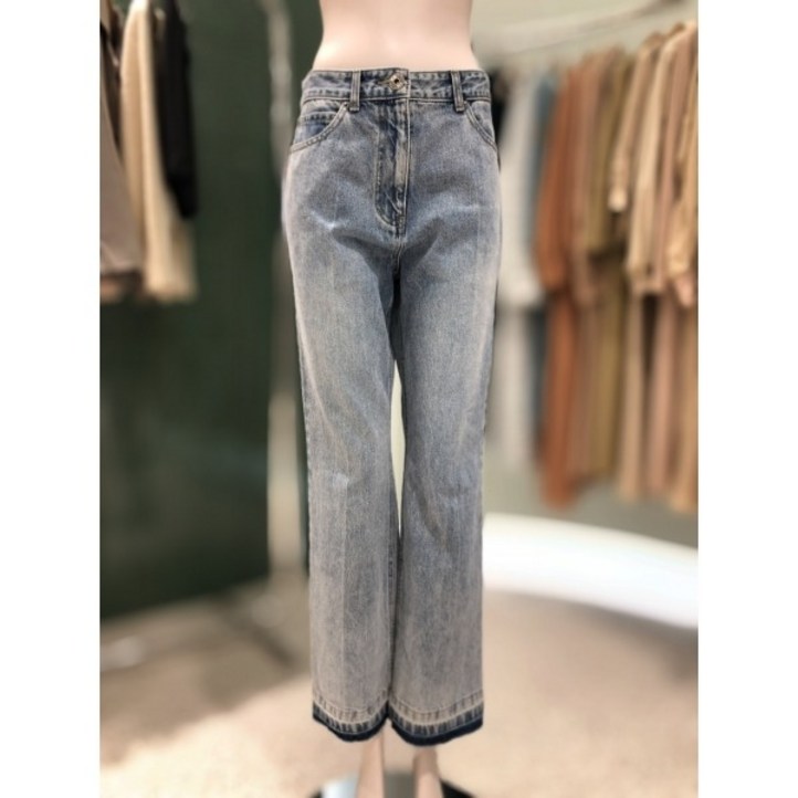듀엘 여성 바지 데일리 심플 코디아이템 컬러블록데님팬츠 D231PSA407DH1967221