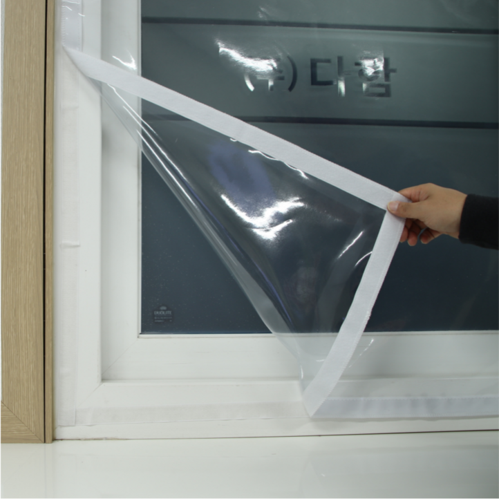 다함 벨크로 방풍비닐 우풍차단 단열재 창문 베란다 두꺼운 비닐 대형, 1개