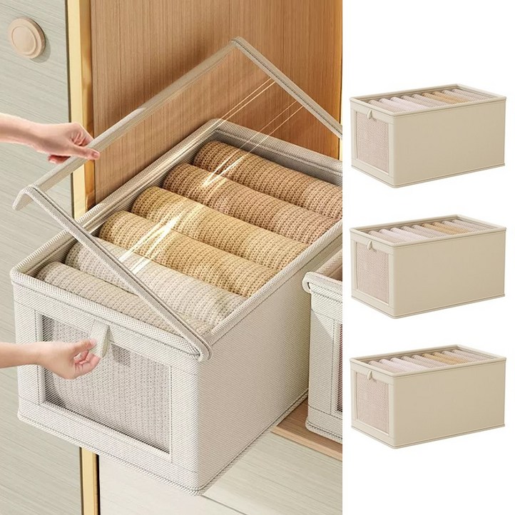 옷정리 리빙박스 이불 정리함 특대형 대용량 다용도 투명 마개 세트, 3개