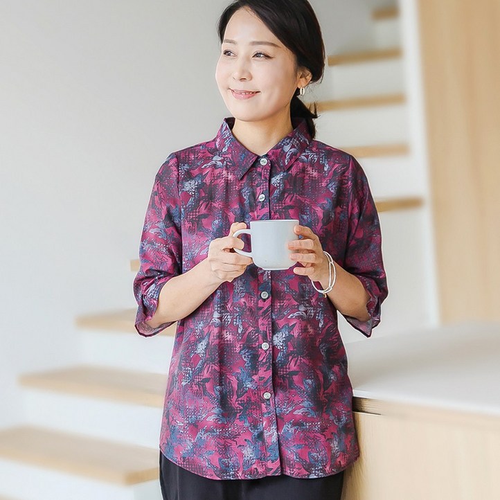 물론 여성 인견 패턴 셔츠블라우스