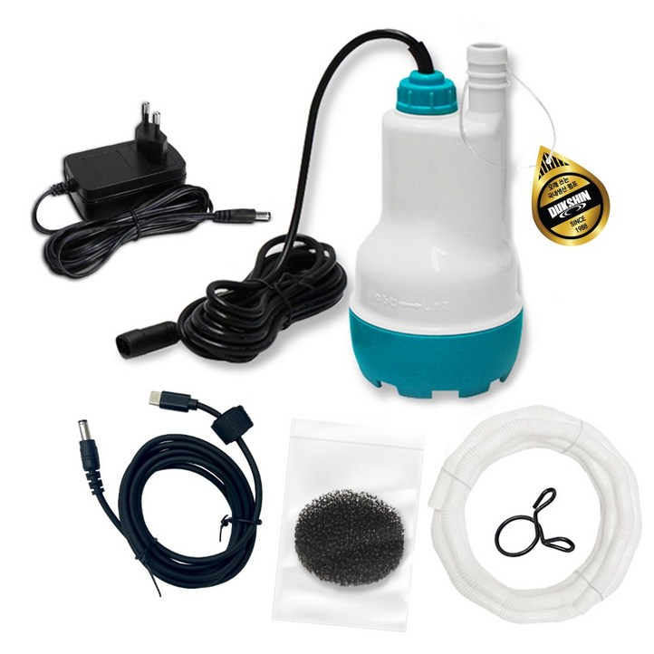 덕신 DBP15A 휴대용 수중 모터 펌프 수영장 배수펌프 호스 3M 포함, 1개