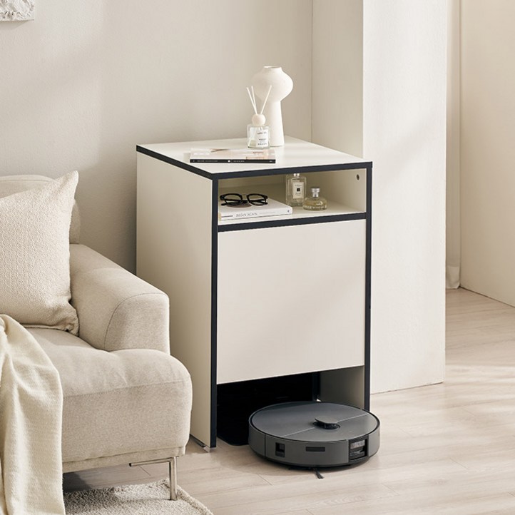 삼익가구 로캐리 바퀴형 2WAY수납형 바퀴형 로봇청소기 수납장 보관함
