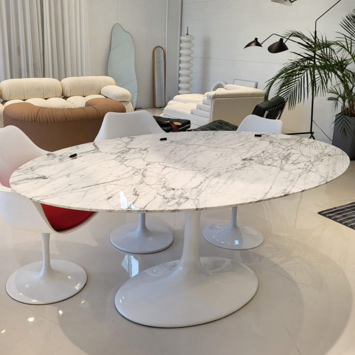 사리넨 타원형 튤립 테이블 다이닝 원형 천연 대리석 엄정화 식탁