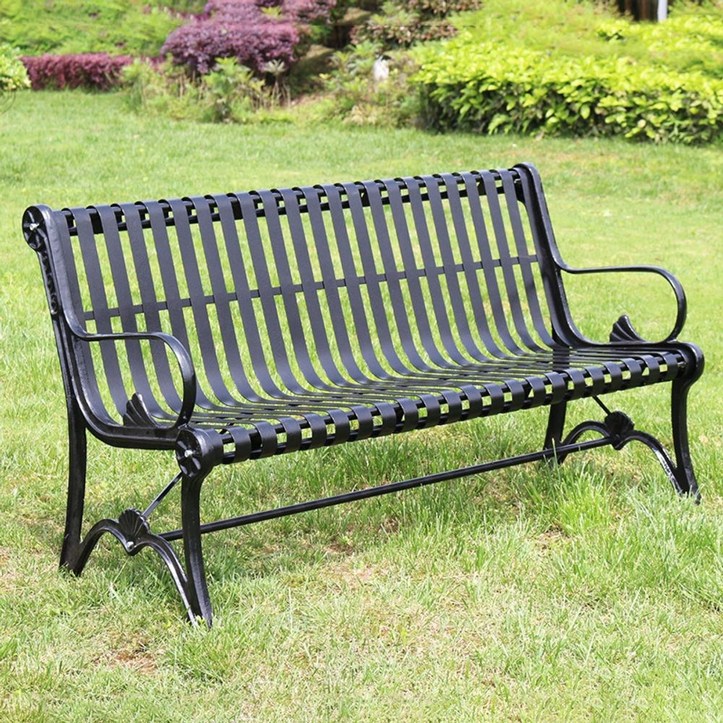 야외 벤치 야외용 공원 정원 평벤치 철 의자 인테리어, 상품아님(벤치 철구조물)