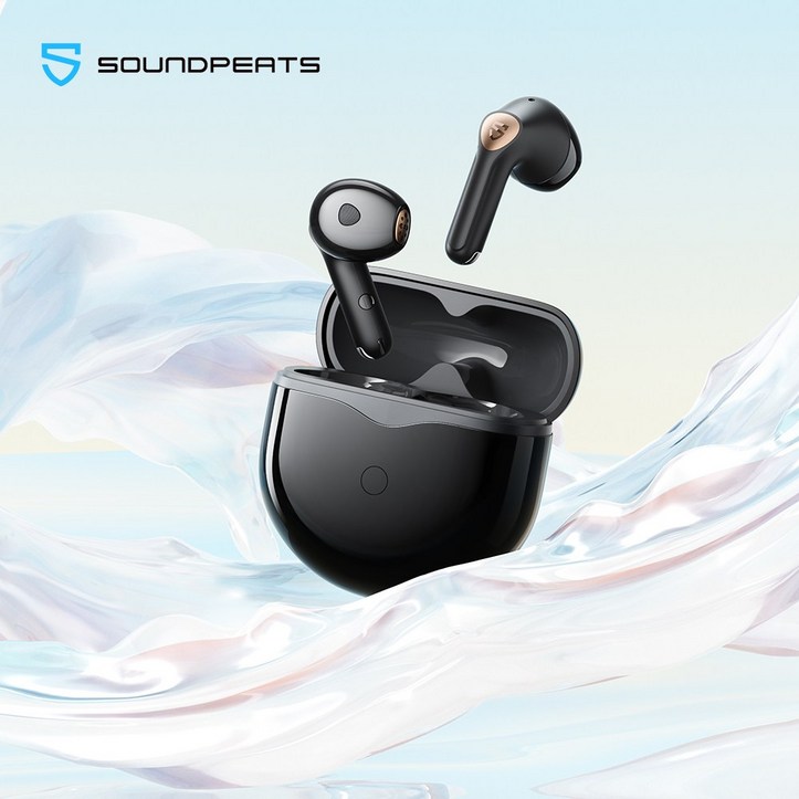 SOUNDPEATS Air4 Lite 무선 이어폰 고해상도 LDAC Bluetooth 5.3 이어폰 in ear 멀티 포인트 최대 30시간 재생 게임 모드 전용 앱 대응 ENC 통, Black, Air4 Lite