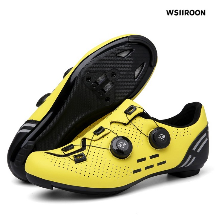 WSIIROON 자전거신발남성용 ZXC001, 노란색/도로 밑바닥