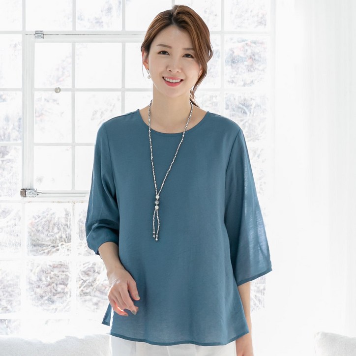 우일 여성 인견 무지 7부 블라우스 티셔츠 우일 여성 인견 무지 7부 블라우스 티셔츠