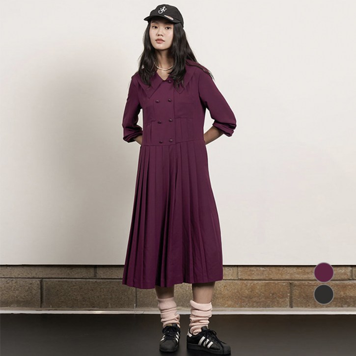 올리브데올리브 여성용 플리츠빅카라원피스