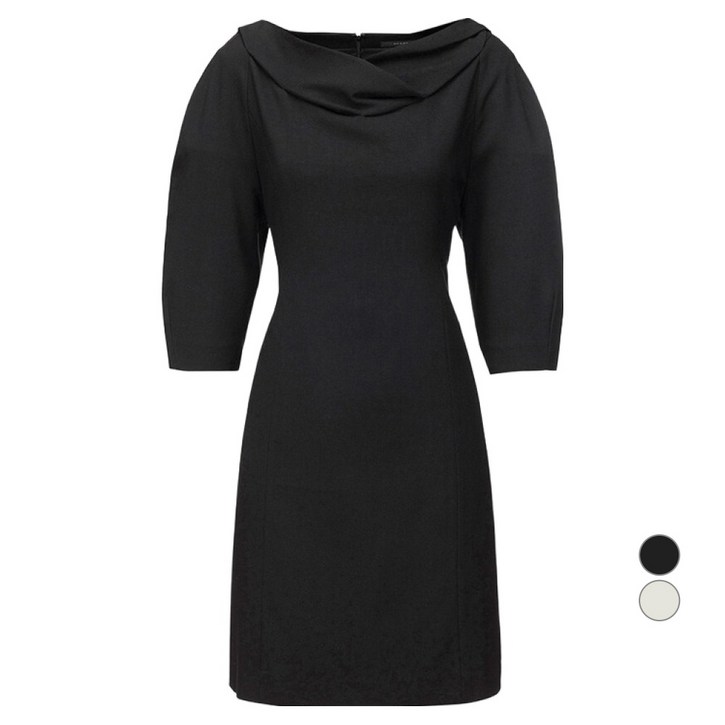 온앤온 여성용 드레이프 훌 네크 미니 원피스