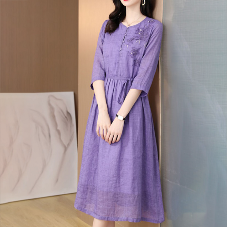 아뗄릭 자수 플라워 스트링 원피스 00574 빅사이즈 포함