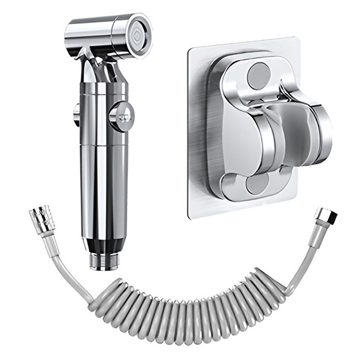 쉐리엘 욕실 화장실 베란다 스프레이건  무타공 브라켓  스프링 코일 호스 세트