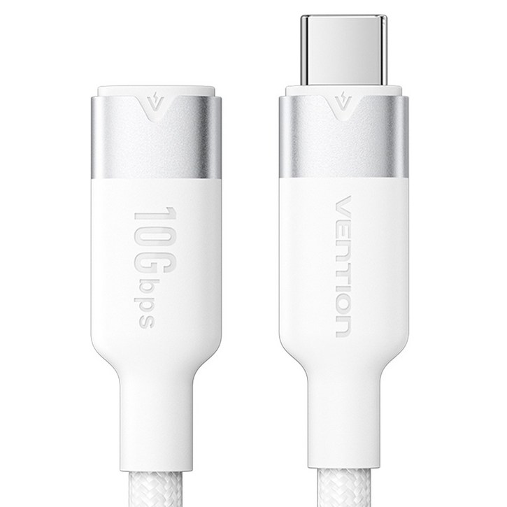 벤션 USB3.2 10Gbps C타입-C타입 4K 영상 지원 MF 연장케이블 화이트, 1개, 0.5m