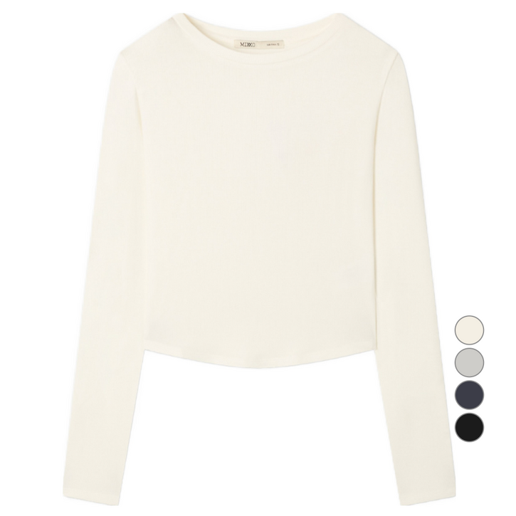 미쏘 여성용 레이온 알넥 소프트 긴팔 티셔츠