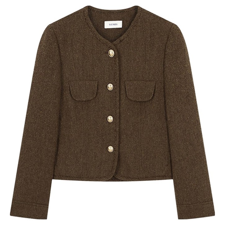 쉬즈미스 여성용 울 혼방 라운드넥 자켓 SWWJKO42010