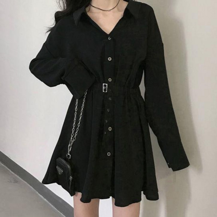 구디프 미니 블랙 셔츠 원피스 빅사이즈 포함