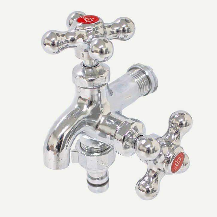 비욘드퍼니싱 국내생산 두갈래 가로 수도꼭지 KC, 1개