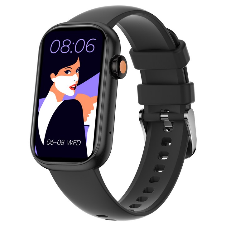 와피크 통화가능 블루투스 운동시계 알림 확인가능한 스마트워치 X3, GPS + 블루투스, 3.7cm, 블랙